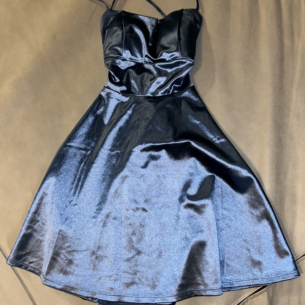 Elegant Black Satin Dress